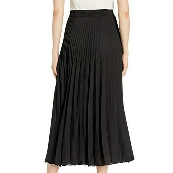 Max Studio Pleated Accordion Style Maxi / Midi Skirt Dark Navy Blue Pull-on - Picture 2 of 8